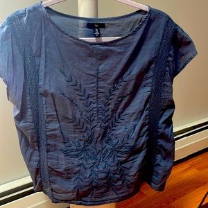 Gap short sleeve blouse. Peasant style with embroidered detail.